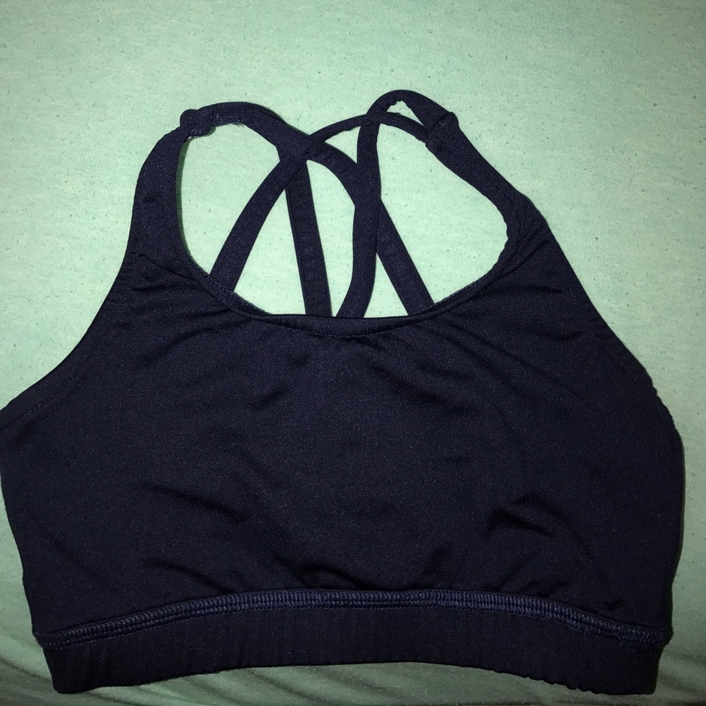 Varsity cross back sports bra