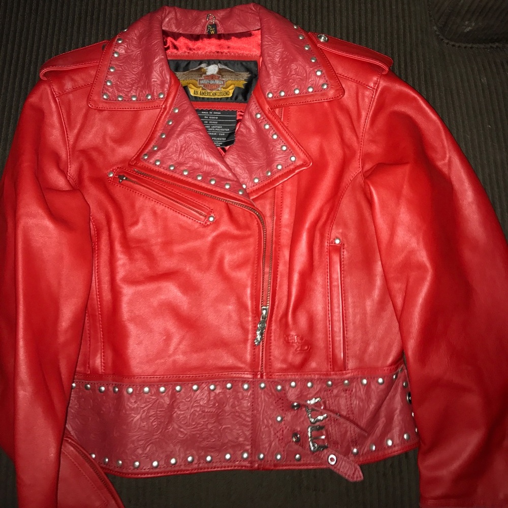 RARE RARE --H-D RED LEATHER 100TH Commemorative