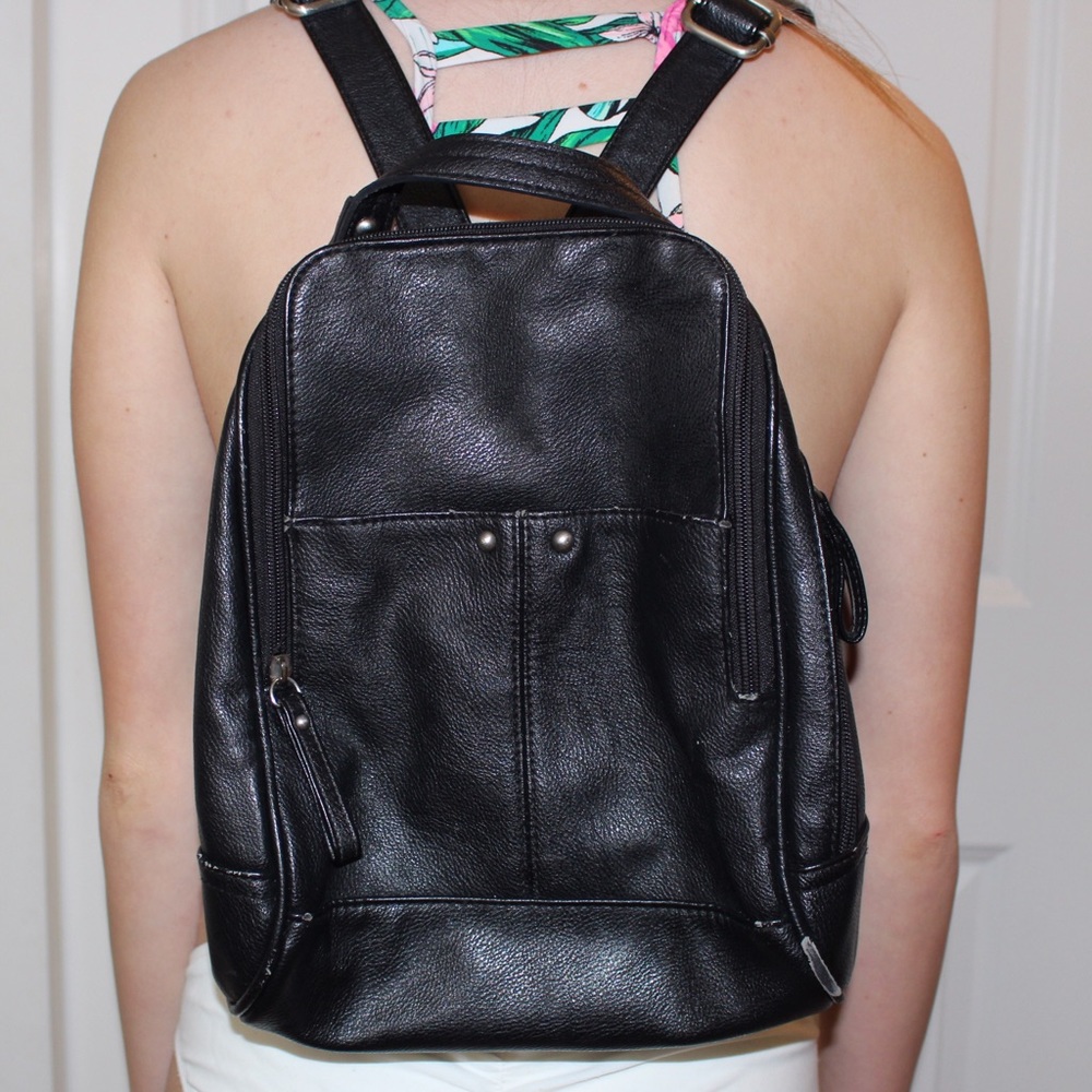 mini black backpack