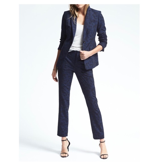 banana republic • blue camo one button blazer • 12 - Picture 2 of 3