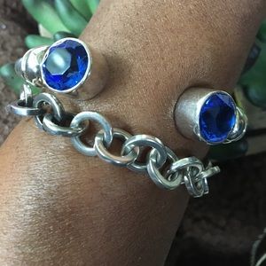 Gorgeous blue Topaz cable bracelet
