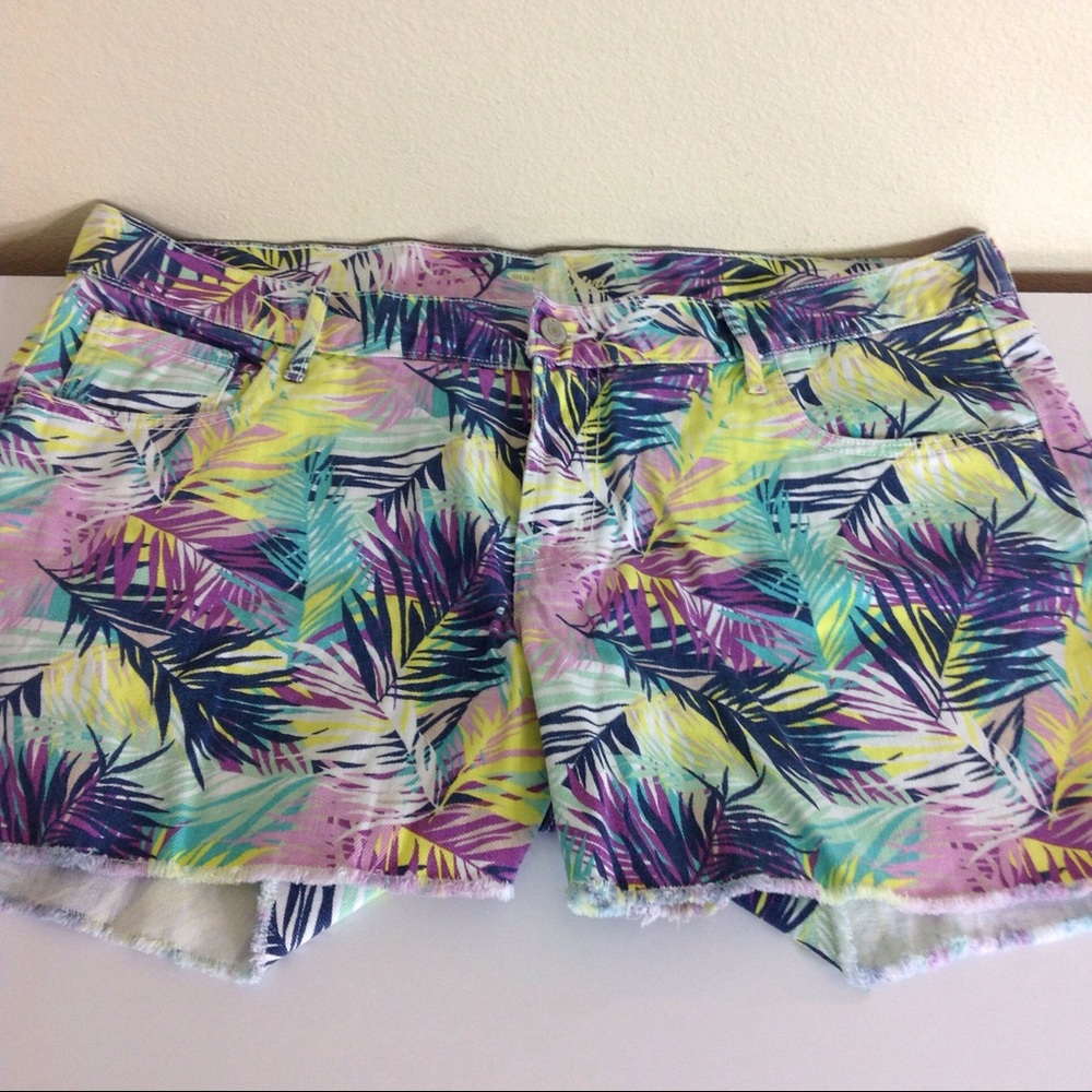 Multicolor Palm Leaf Shorts