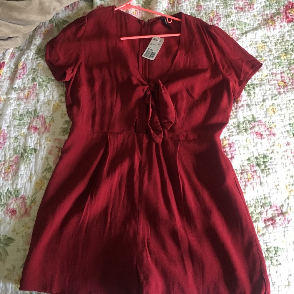 Wine red romper
