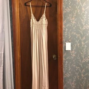 Tobi cream crochet top maxi dress