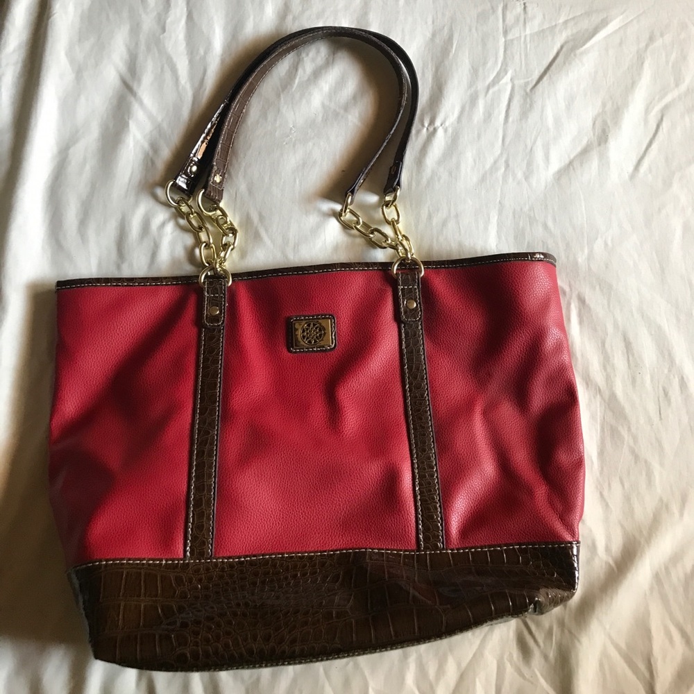 Red and brown purse