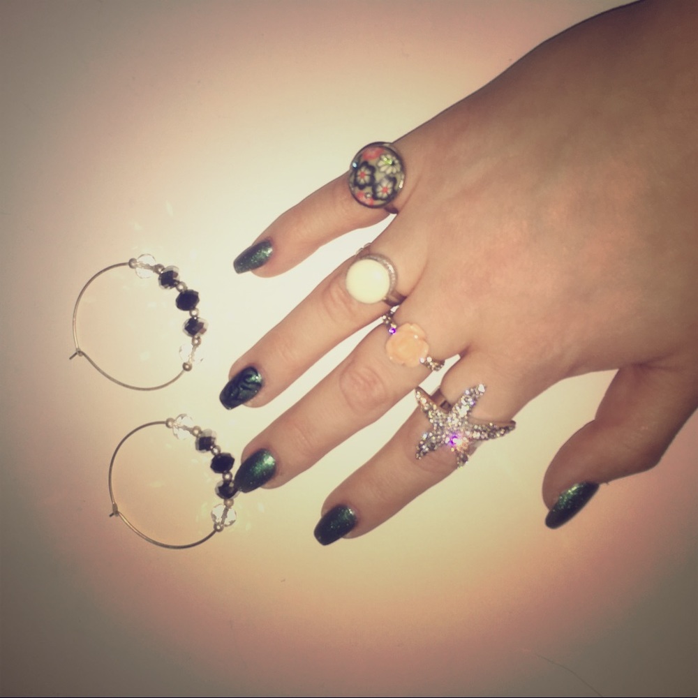 Earrings and rings!