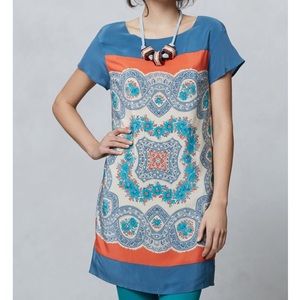 Silk scarf print dress