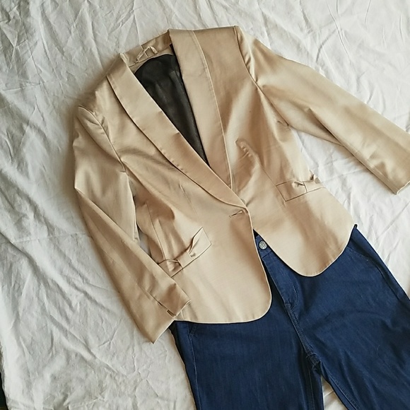 H&M Gold Jacket with bow detail on  pockets - Picture 1 of 3
