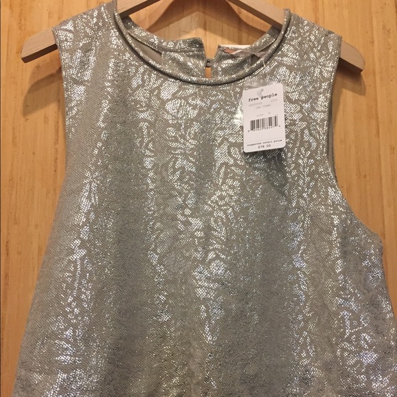 Free People Metallic/Silver Top - Picture 6 of 8