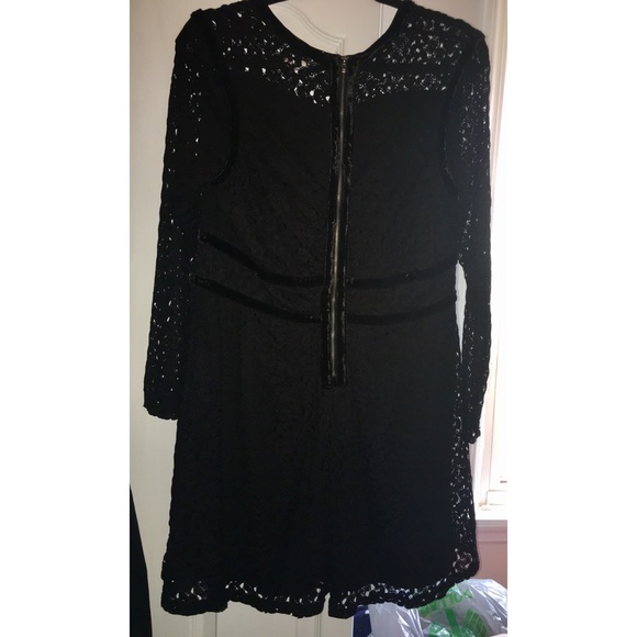 Black Velvet Lace Dress - Picture 3 of 4