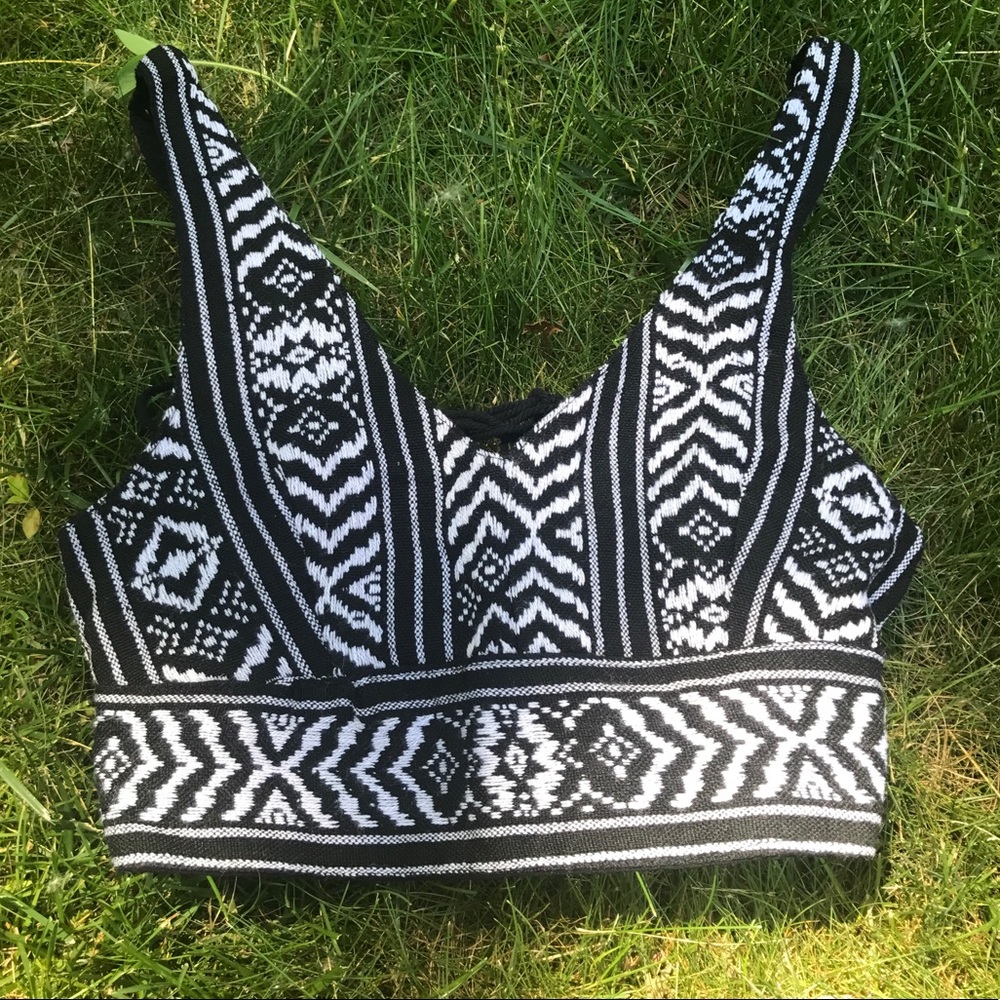 Black and White Festival Crop Top