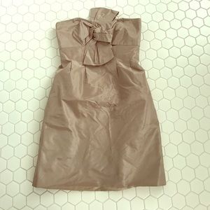 J. Crew Fawn Strapless Silk Dress