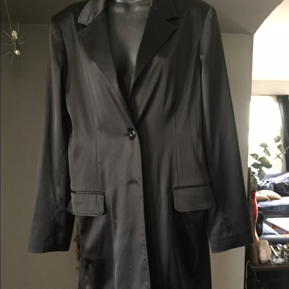 Long Black Satin Jacket