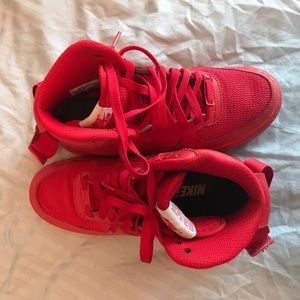 Nike ID red leather/mesh
