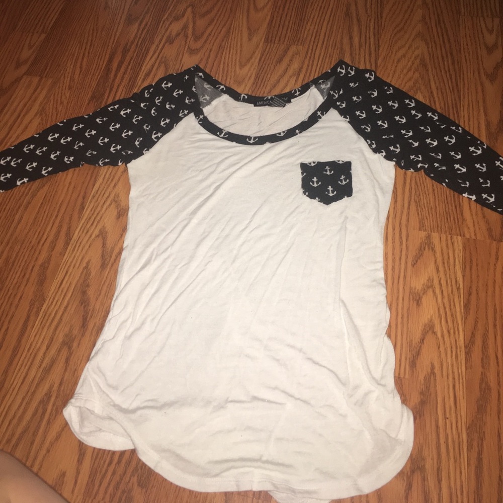 Anchor baseball mid sleeve tee