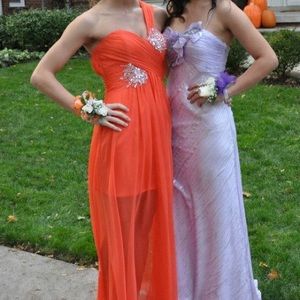 WORN ONCE Alfred Angelo corral one shoulder dress