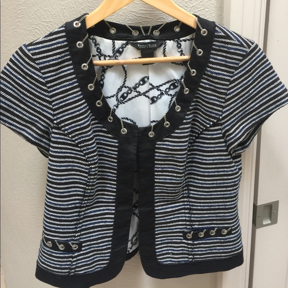 White House Black Market jacket w/chain detail
