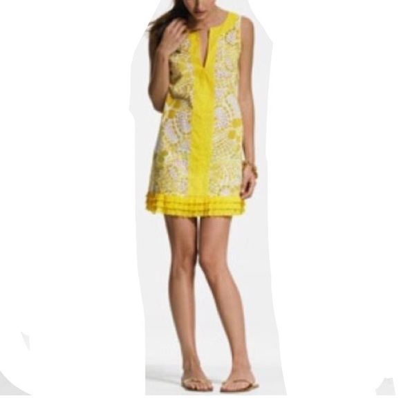 J. Crew Swim Jcrew Yellow Floral Swim Cover Up Dress Poshmark