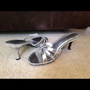 Silver Sandal Heels