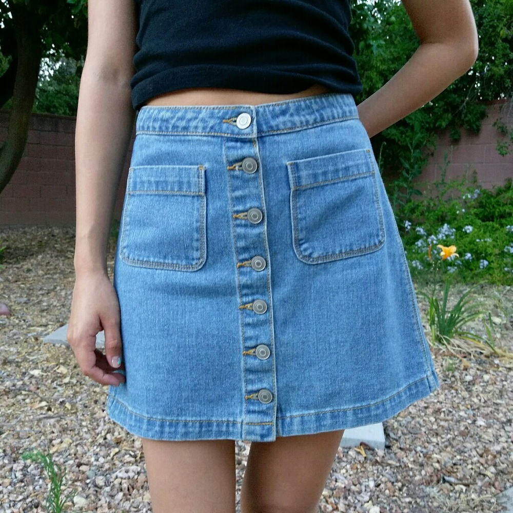 Brandy Melville High Waisted Denim Skirt