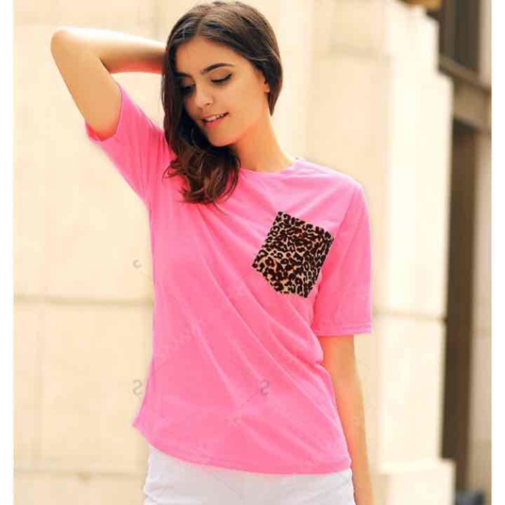Pink leopard shirt