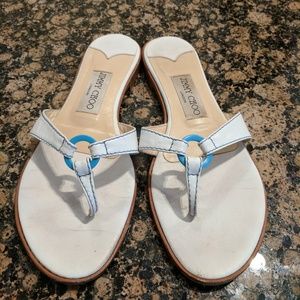 White leather Jimmy Choo sandals