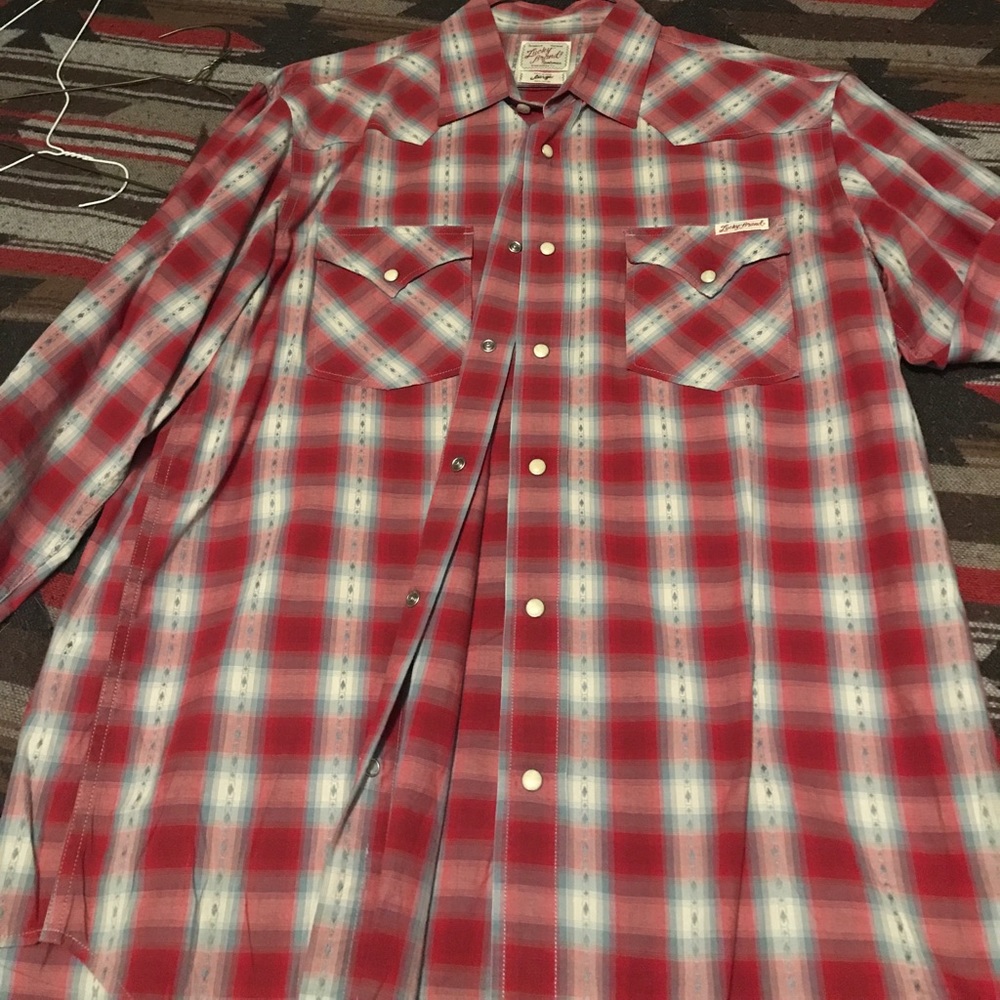 Men's lucky brand pearl snap shirt