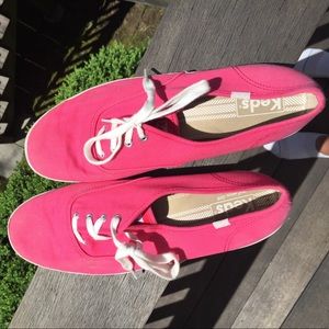 Pink Keds lace ups
