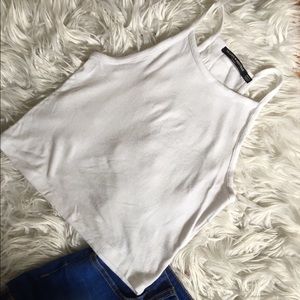 Brandy Melville Ribbed White Halter Top
