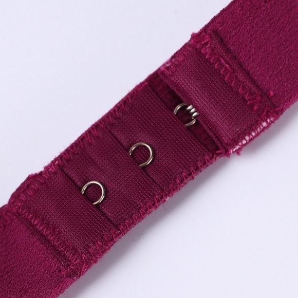 New Burgundy Lace Bra Bralette - Picture 5 of 8