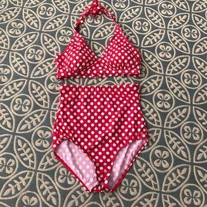 Vintage style high waisted swimsuit