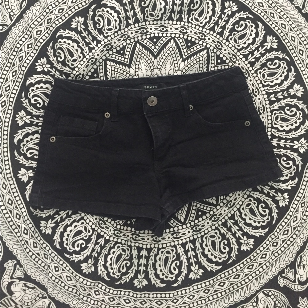 Black Jean Shorts