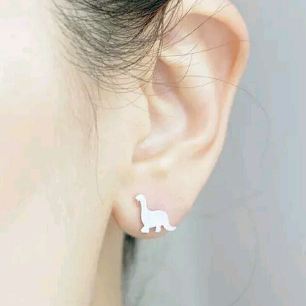 Rose gold or Silver dinosaur earrings brand new - Picture 3 of 6