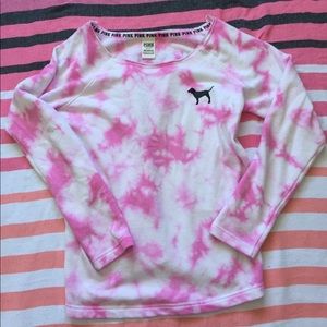 Pink and white slouchy sweatshirt