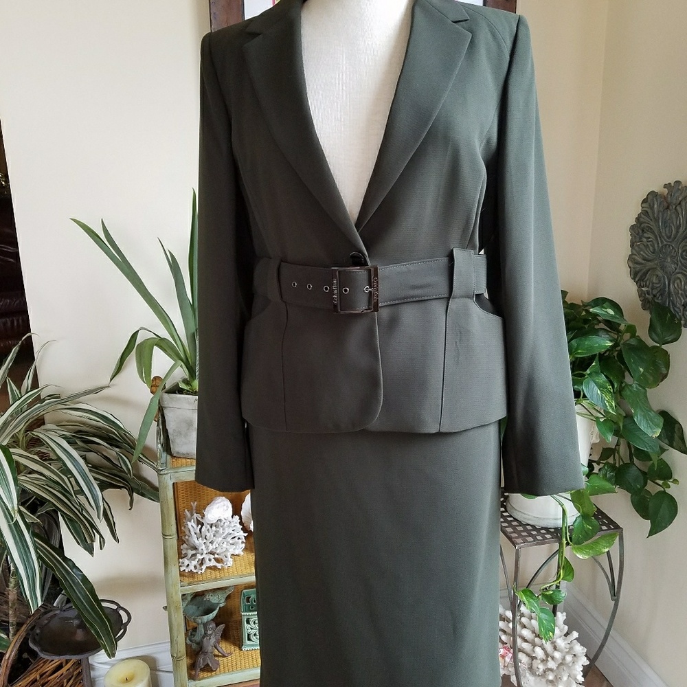 Calvin Klein Olive military style suit