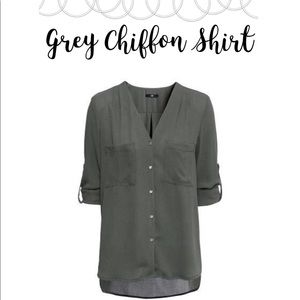 Grey Chiffon Shirt