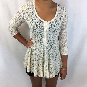 Free People Lace shirt