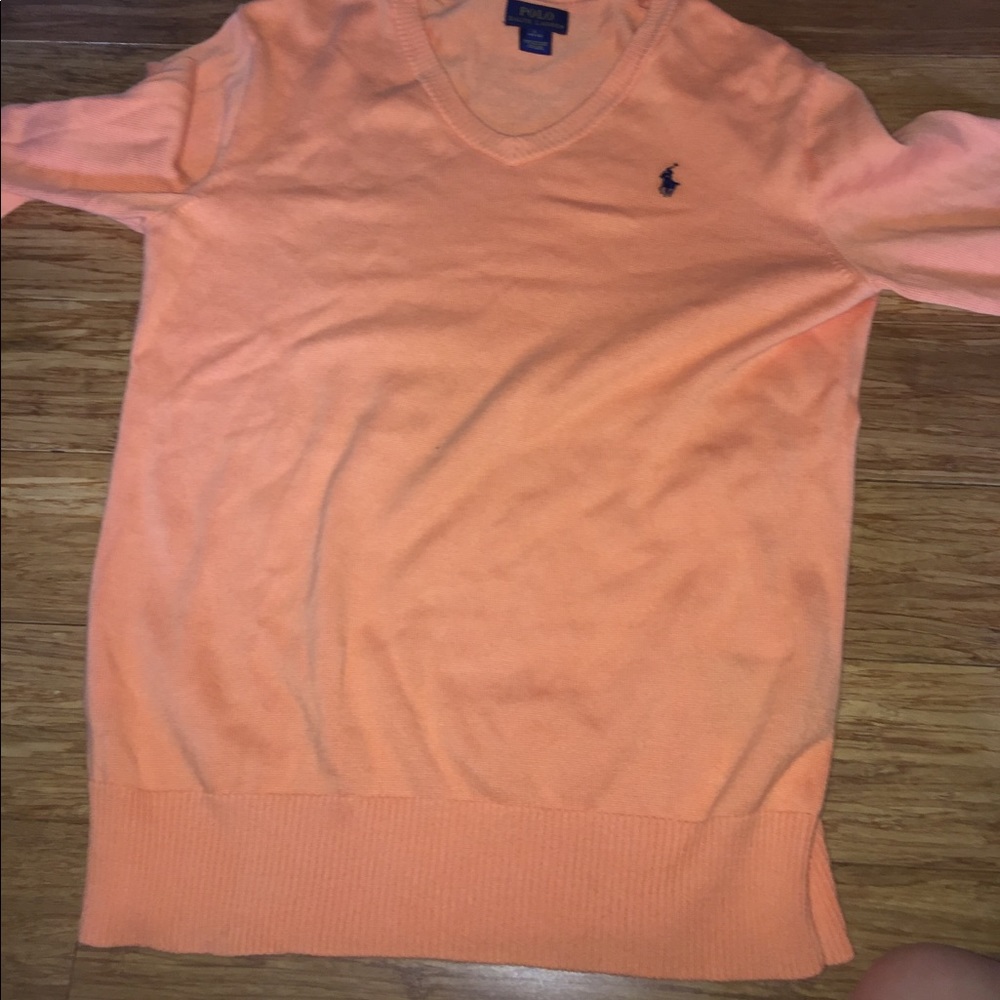 Long sleeve peach Polo shirt