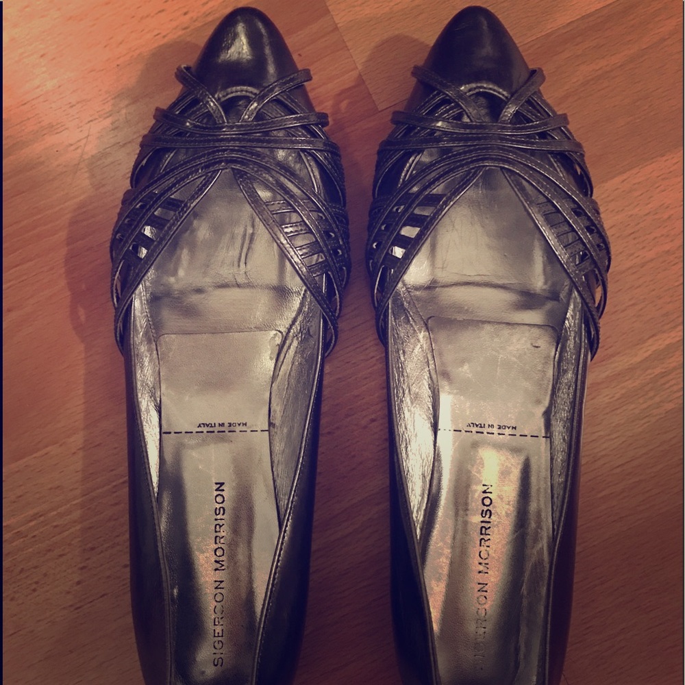 Sigerson Morrison metallic flats