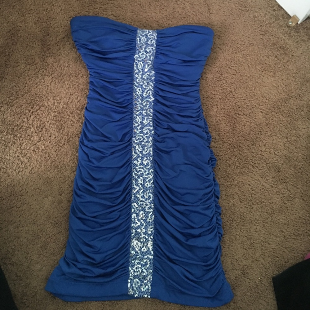 Blue body con dress