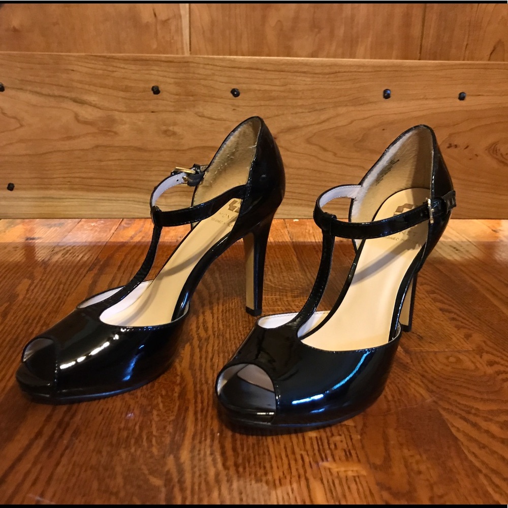 Black Patent Peep Toe Heals!