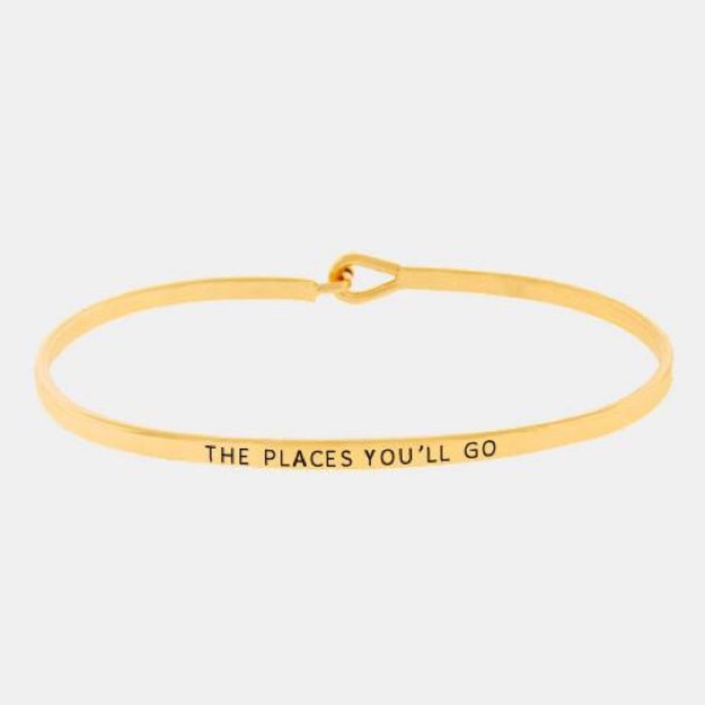 "THE PLACES YOU'LL GO" SKINNY MANTRA CUFF BRACELET