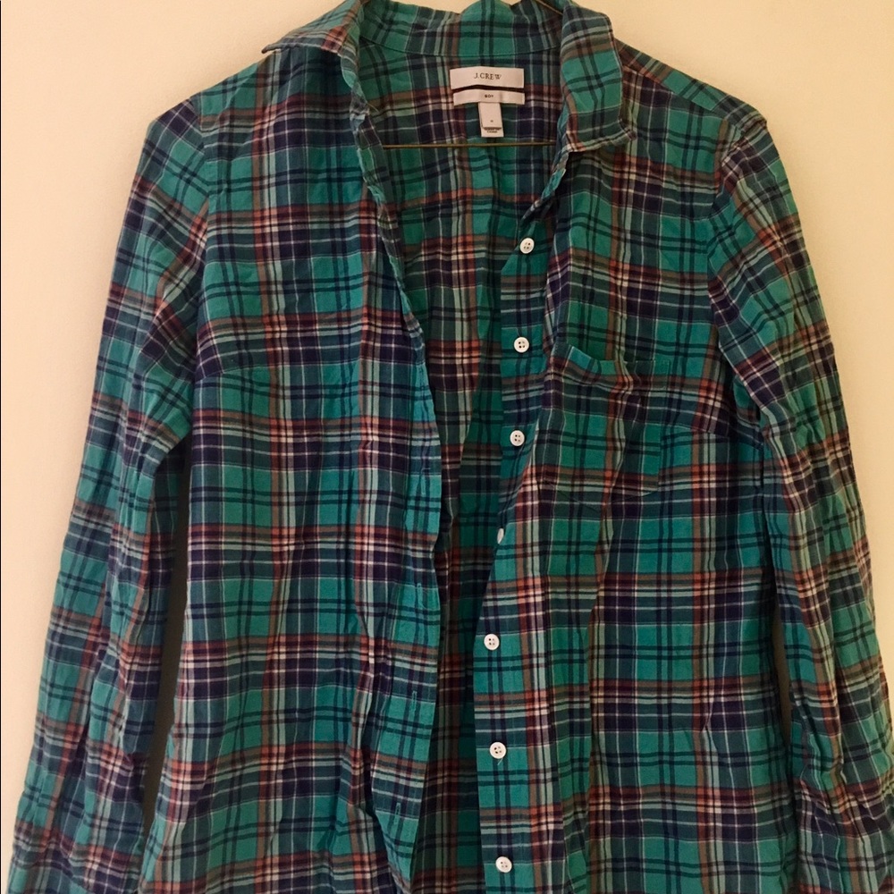 Jcrew size 0 plaid button up shirt
