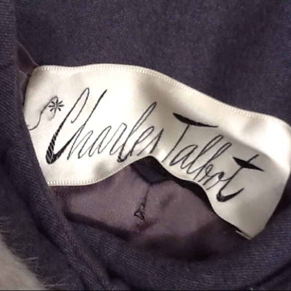 Vintage Charles Talbot Coat Gray with fur collar - Picture 4 of 8