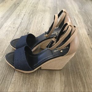 Like New Kate spade denim wedge heels