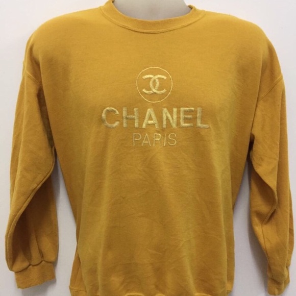 chanel sweatshirt yellow