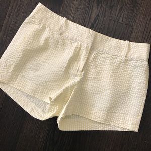 J. Crew White & Yellow Seersucker Shorts