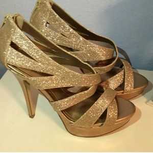 Aldo Gold Glitter Heels