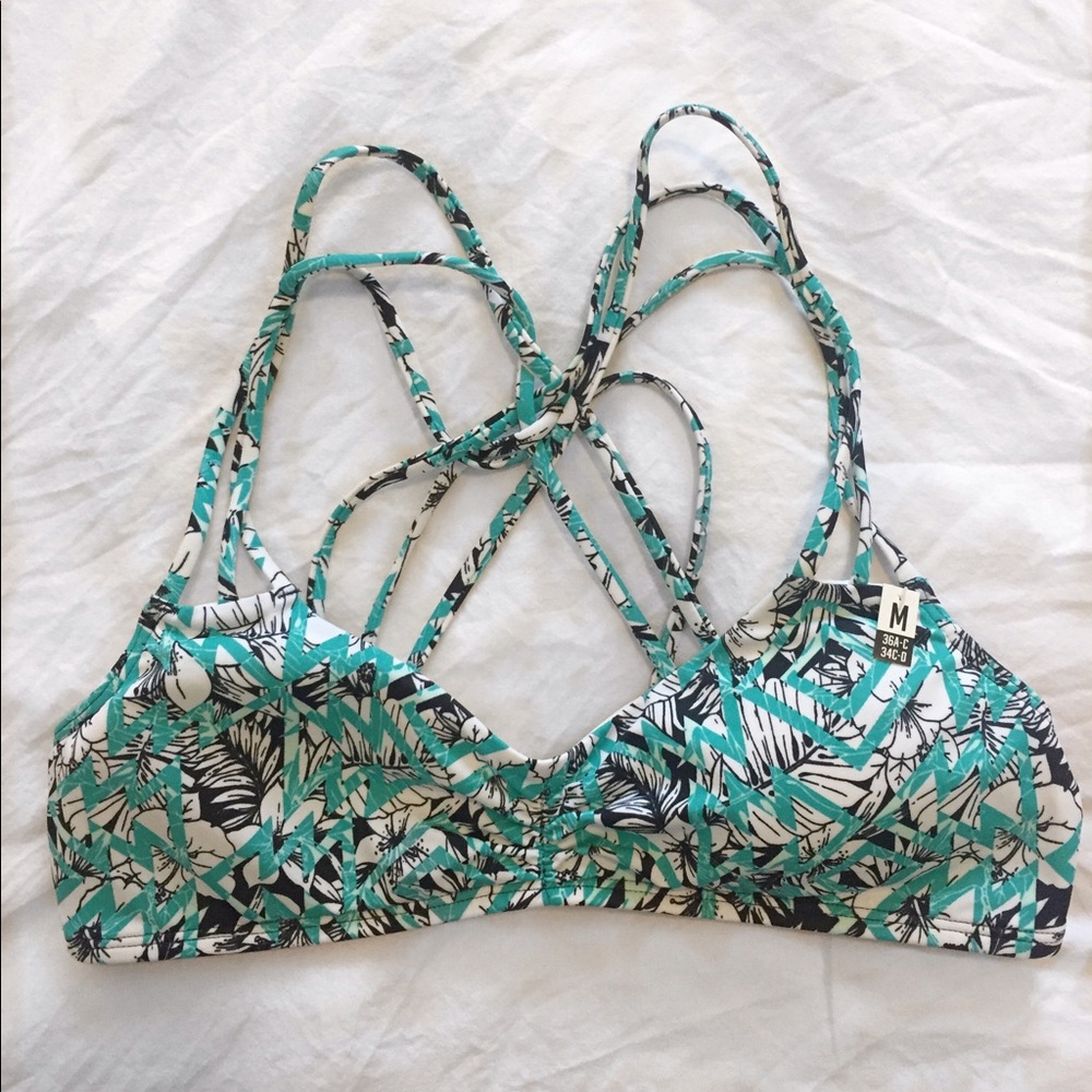 PINK strappy swim suit top, never worn, tags on !