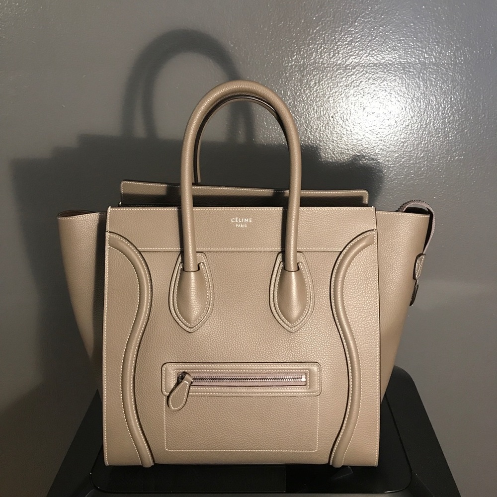 Celine Mini in Grained Calfskin Souris